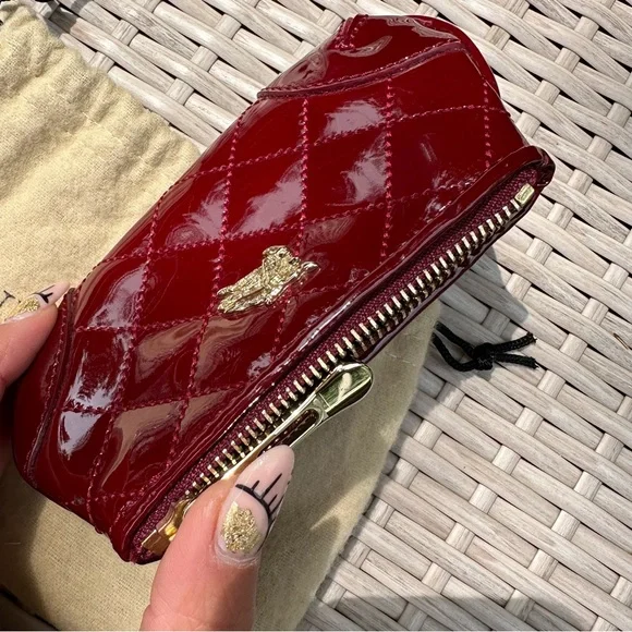 Burberry Patent Leather Quilted Zipper Coin Card Case - Picture 5 of 9